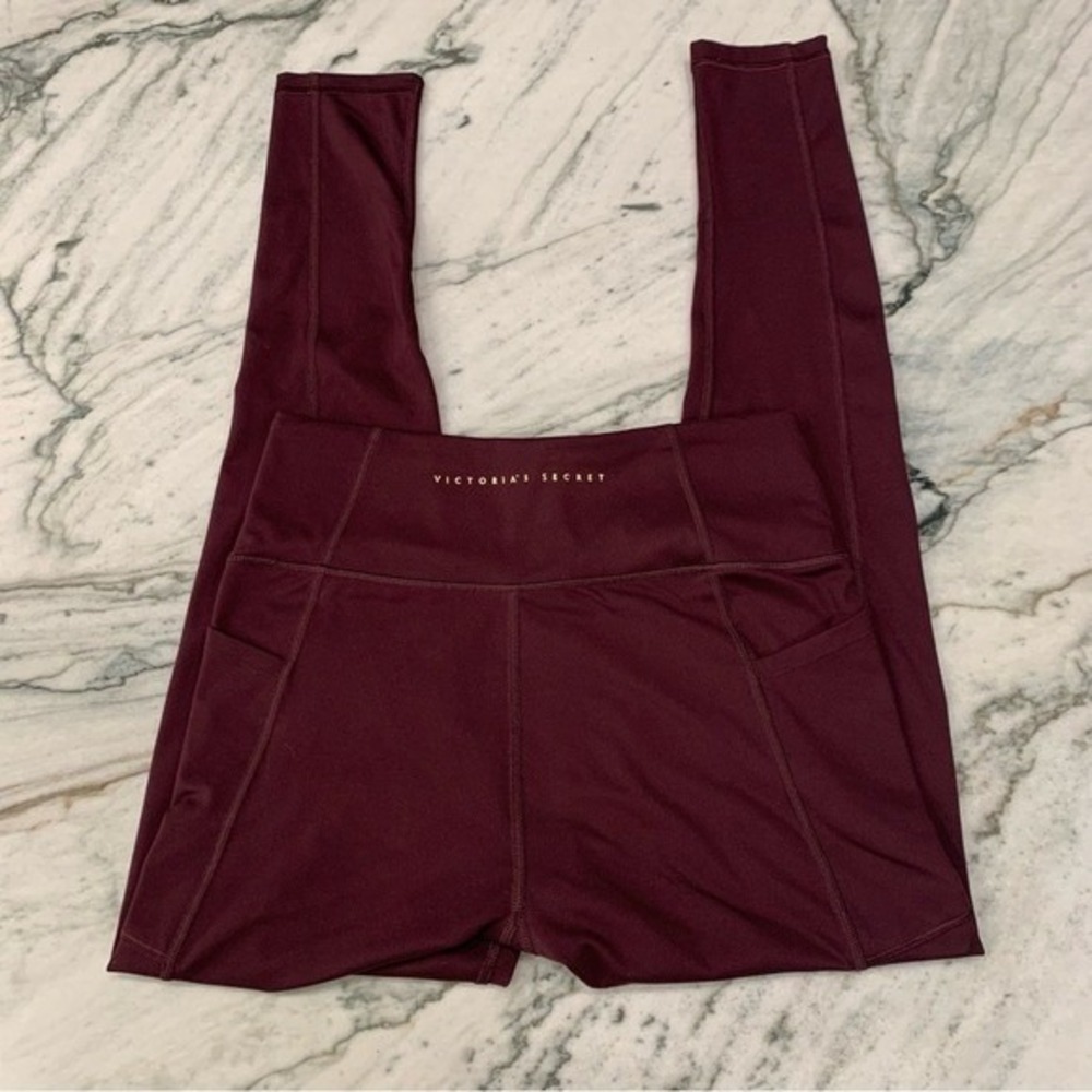 Victoria's Secret Burgundy Leggings‎ with Side Pockets – Women's Size 8